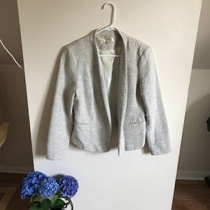 White and Grey Woven Blazer
